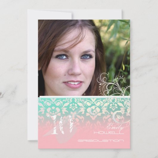 Invitation Vintage/Grunge/Swirls/Damask/Graduations (Devant)