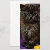 Invitation Vintage Halloween Kitten (Devant / Derrière)