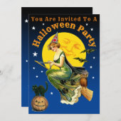 Invitation Vintage Halloween Modèle de l'invitation (Devant / Derrière)