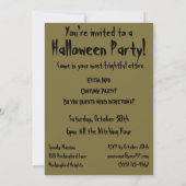 Invitation Vintage Halloween sorcière Stirring Magique Cauldr (Dos)