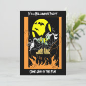 Invitation Vintage Halloween sorcières Cauldron (Debout devant)