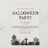 Invitation Vintage Halloween Terror Party, Halloween modifiab (Devant / Derrière)