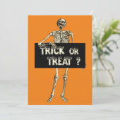 Invitation Vintage Halloween Trump ou Treat Skeleton (Debout devant)