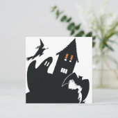 Invitation Vintage Halloween Witch Ghost Haunted House Party (Debout devant)