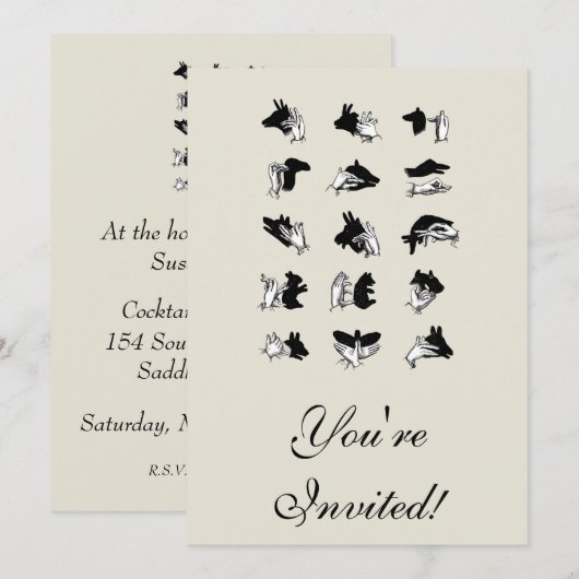 Invitation Vintage Hand (Devant / Derrière)