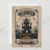 Invitation Vintage Haunted House Halloween Parti (Devant)
