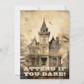 Invitation Vintage Haunted Mansion fête d'Halloween (Devant)