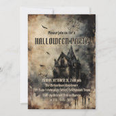 Invitation Vintage Haunted Mansion fête d'Halloween (Devant)
