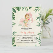 Invitation vintage hawaïenne de baby shower (Debout devant)