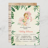 Invitation vintage hawaïenne de baby shower (Devant / Derrière)