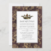 Invitation Vintage héraldique Bar Mitzvah (Devant)
