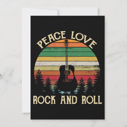 Invitation Vintage Hippie Van Flower Bus Peace Love (Devant)