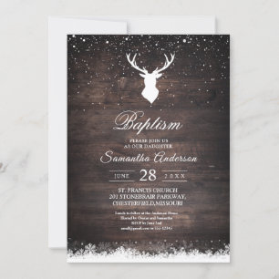 Invitation vintage hiver Simple Cerfs et Flaks de 
