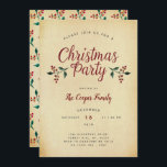 Invitation vintage Holly Christmas Party<br><div class="desc">Célébrez les vacances avec style cette année avec ces invitations vintages. Le design simple mais étonnant avec un saint festif est facile à personnaliser avec votre propre libellé personnalisé et vos invités seront ravis quand ils reçoivent ces invitations.</div>