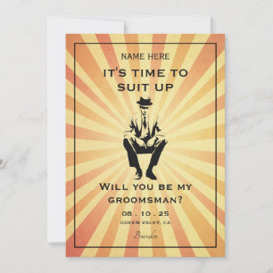 Invitation Vintage homme en costume