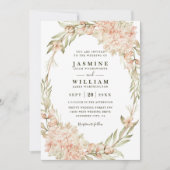 Invitation Vintage Hydrangea Rustic Elegant QR Code Wedding (Devant)