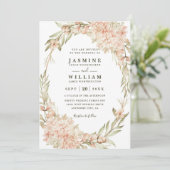 Invitation Vintage Hydrangea Rustic Elegant QR Code Wedding (Debout devant)