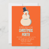 Invitation Vintage Illustré Red Christmas Snowman Party (Devant)