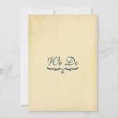 Invitation Vintage Indigo, Mariage damassé (Dos)