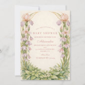 Invitation Vintage Iris And Bellflower Botanical Baby Shower (Devant)