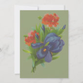 Invitation Vintage Iris Bouquet Floral Art Party (Dos)