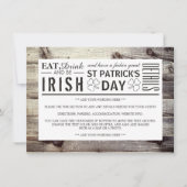 Invitation Vintage Irish Wood St Patrick's Day Détails (Devant)