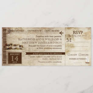 Invitation Vintage Island Retreat Beach Destination Mariage