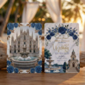 Invitation Vintage Italian Cathedral & Swans Wedding