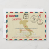Invitation Vintage Italie Airmail | Fête des mariées mariage (Devant)