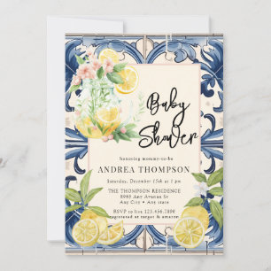 Invitation Vintage italien   Citrus citron   BABY SHOWER