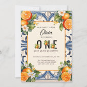 Invitation Vintage italien | Citrus Orange premier anniversai (Devant)