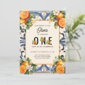 Invitation Vintage italien | Citrus Orange premier anniversai (Debout devant)