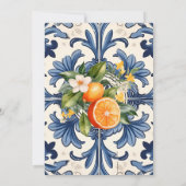Invitation Vintage italien | Citrus Orange premier anniversai (Dos)