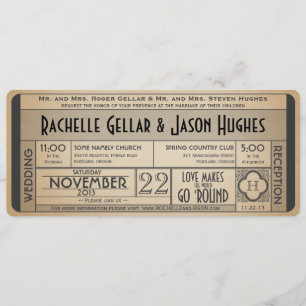 Invitation vintage IV de billet de mariage -- 40s