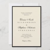 Invitation Vintage Ivory & Black Old Money Wedding (Devant)