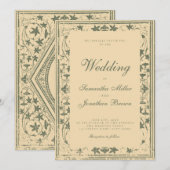 Invitation Vintage Ivory Story Book Wedding (Devant / Derrière)