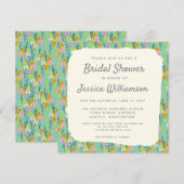 Invitation vintage Jardin Floral Bridal Douche (Devant / Derrière)