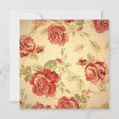 Invitation Vintage jaune rustique rose rouge personnalisé mar (Dos)