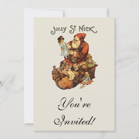Invitation Vintage Jolly St. Nick (Devant)