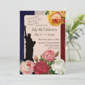 Invitation Vintage Juillet 4 Jour Roses (Debout devant)