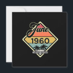 Invitation Vintage June 60 Year 1960 60th Birthday Gift<br><div class="desc">Vintage Limited Edition June 1960 60th Birthday Gifts Design with retro style Palmes and your year of birth. June is the month in which legends born. Cool Established in 1960 birthday gift.</div>