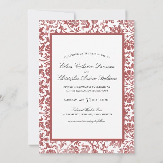 Invitation Vintage Lace | Mariage (Devant)