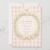 Invitation Vintage Lamb Floral Baby Shower (Devant)