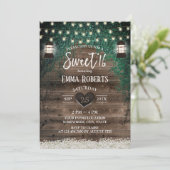Invitation Vintage lanterne Rustique Ivy & Wood Sweet 16 (Debout devant)