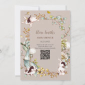 Invitation Vintage lapin lapin lapin Baby shower QR (Dos)