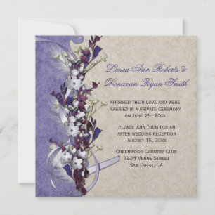 Invitation Vintage Lavande violet ivoire Floral Post Mariage