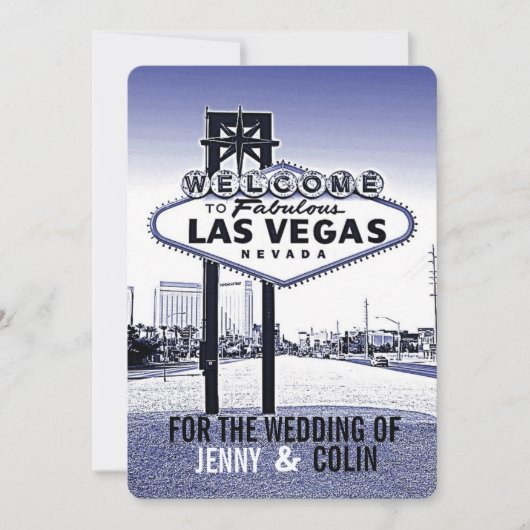 Invitation Vintage Lavender Blue Las Vegas Mariage invite (Devant)