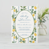 Invitation Vintage lemons Baby Shower (Debout devant)
