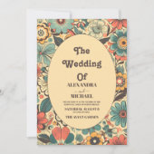 Invitation Vintage les années 70 Mariage (Devant)