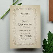 Invitation Vintage Letterpress Client Appréciation Business